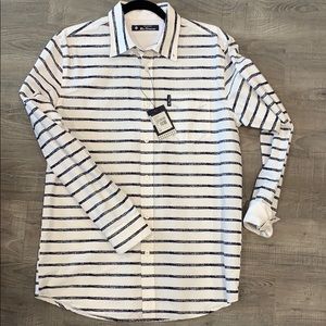 Abstract striped button down